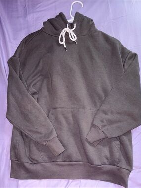 Gray Pullover Hoodie with Kangaroo Pocket